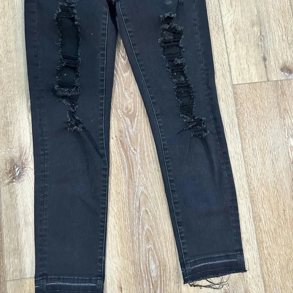 American Eagle Outfitters Super Super Stretch Black Jeggings Crop Sz 6 Long GUC - Picture 3 of 10